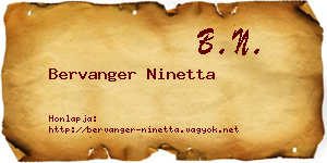 Bervanger Ninetta névjegykártya